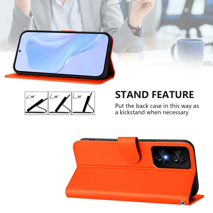 For TCL 50 SE Skin Feel Solid Color Leather Phone Case with Lanyard