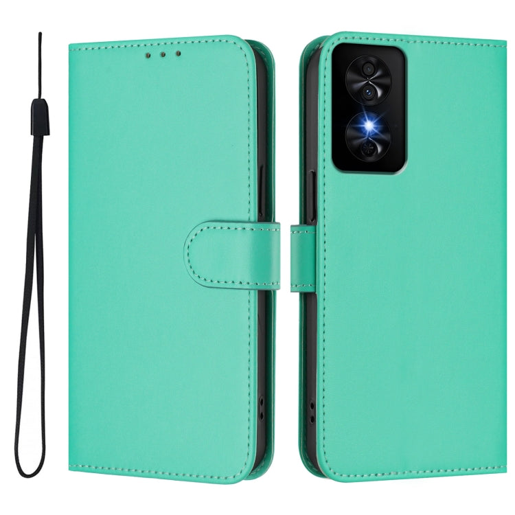 For TCL 50 SE Skin Feel Solid Color Leather Phone Case with Lanyard