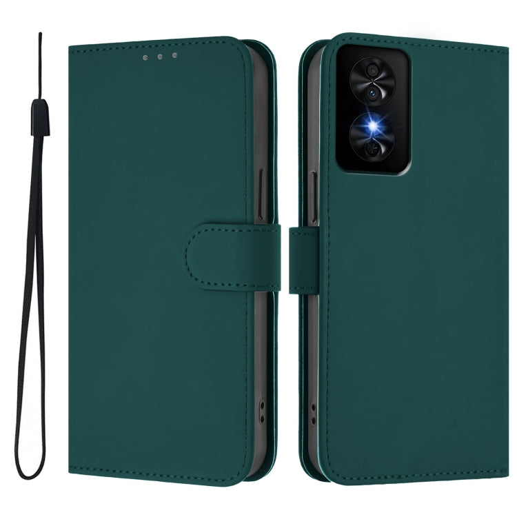 For TCL 50 SE Skin Feel Solid Color Leather Phone Case with Lanyard
