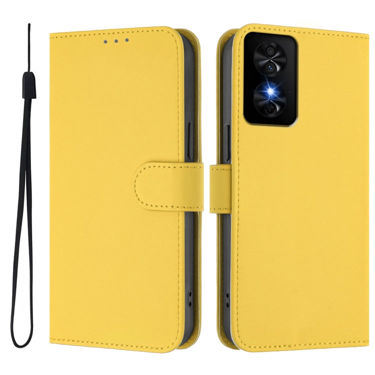 For TCL 50 SE Skin Feel Solid Color Leather Phone Case with Lanyard