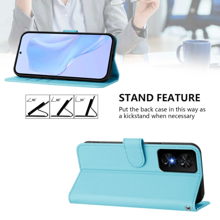 For TCL 50 SE Skin Feel Solid Color Leather Phone Case with Lanyard