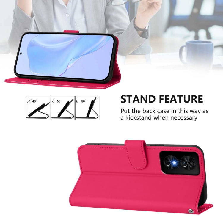 For TCL 50 SE Skin Feel Solid Color Leather Phone Case with Lanyard