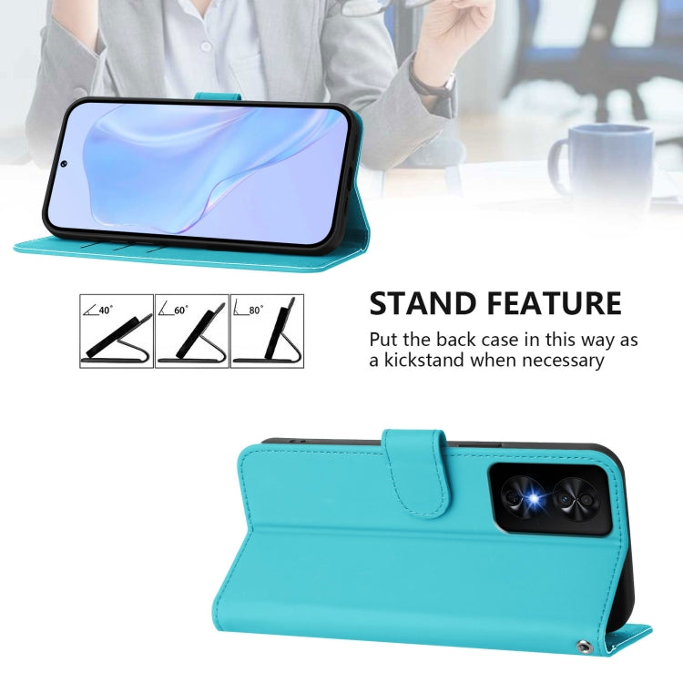 For TCL 50 SE Skin Feel Solid Color Leather Phone Case with Lanyard