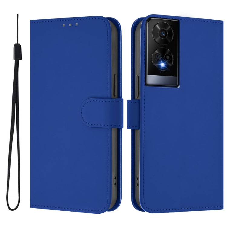 For TCL 50 XE Skin Feel Solid Color Leather Phone Case with Lanyard