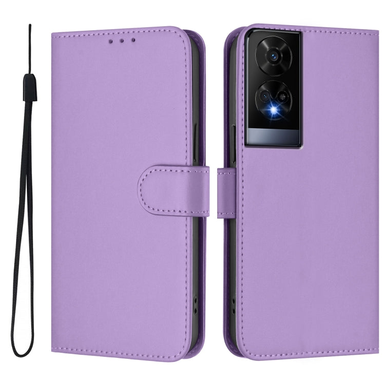 For TCL 50 XE Skin Feel Solid Color Leather Phone Case with Lanyard