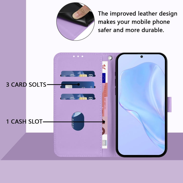 For TCL 50 XE Skin Feel Solid Color Leather Phone Case with Lanyard