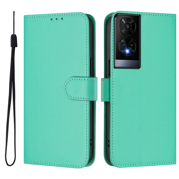 For TCL 50 XE Skin Feel Solid Color Leather Phone Case with Lanyard