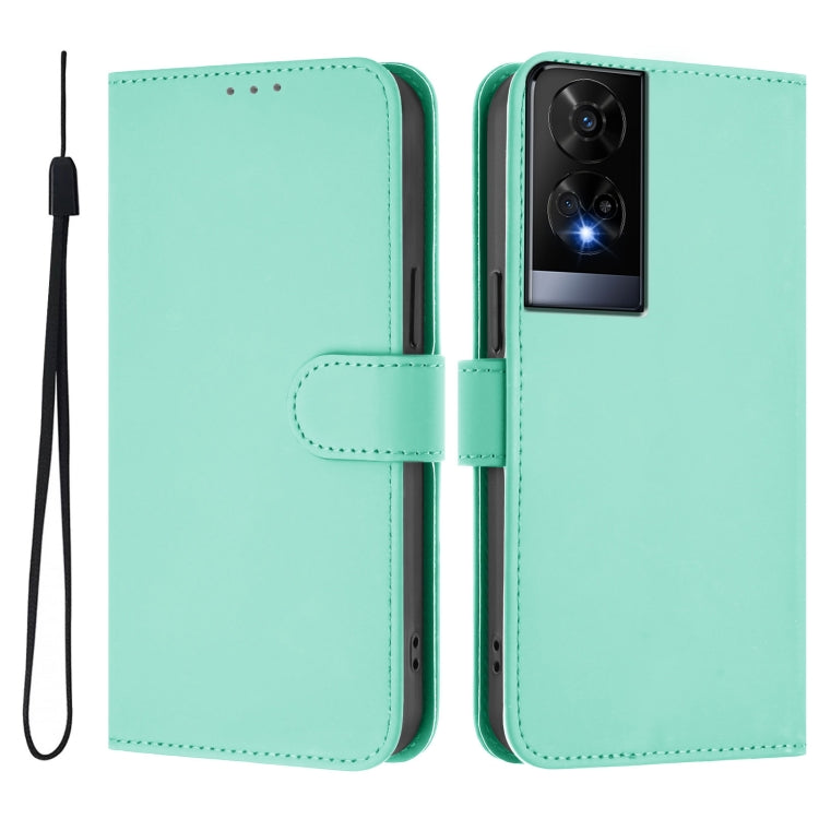 For TCL 50 XE Skin Feel Solid Color Leather Phone Case with Lanyard