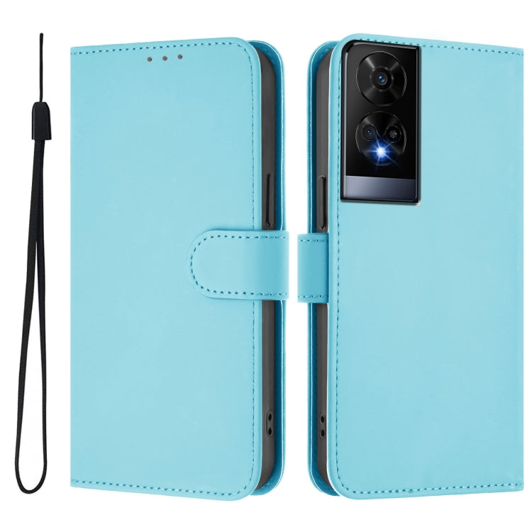 For TCL 50 XE Skin Feel Solid Color Leather Phone Case with Lanyard