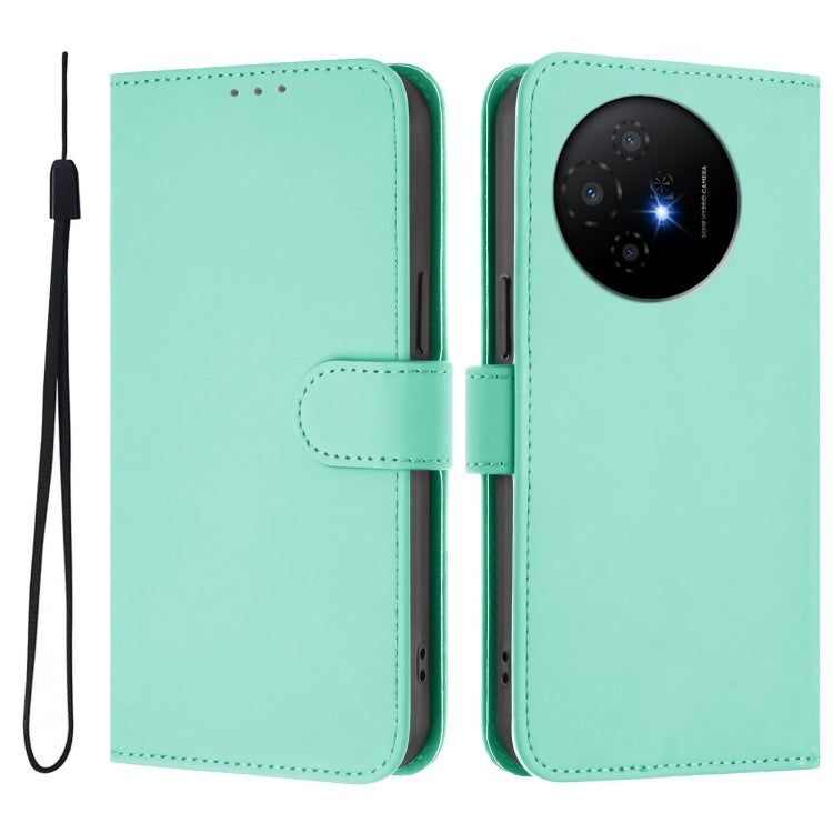 For TCL 50 XL Skin Feel Solid Color Leather Phone Case with Lanyard