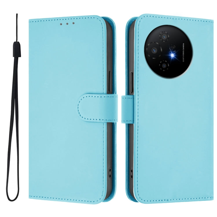For TCL 50 XL Skin Feel Solid Color Leather Phone Case with Lanyard