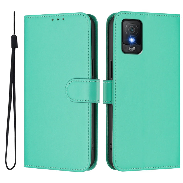 For TCL 403 Skin Feel Solid Color Leather Phone Case with Lanyard