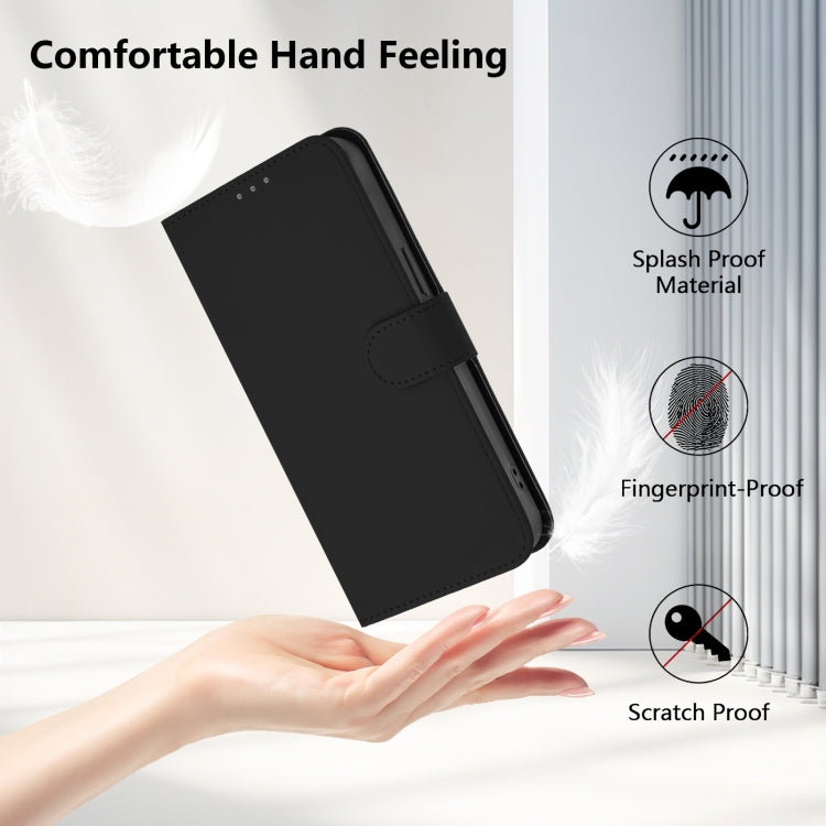 For TCL 403 Skin Feel Solid Color Leather Phone Case with Lanyard