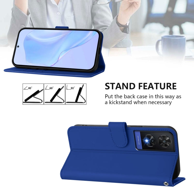 For TCL 505 Skin Feel Solid Color Leather Phone Case with Lanyard