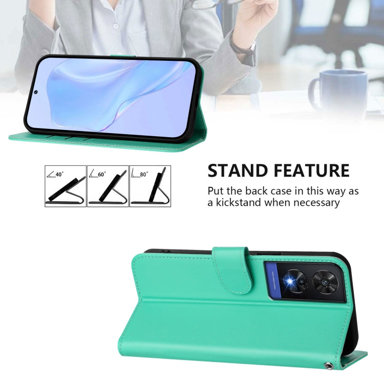 For TCL 505 Skin Feel Solid Color Leather Phone Case with Lanyard