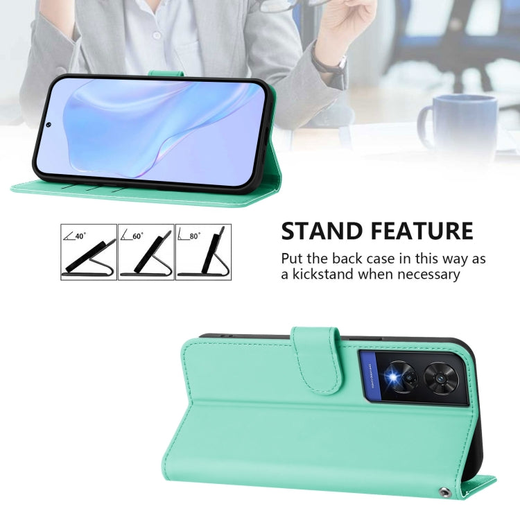 For TCL 505 Skin Feel Solid Color Leather Phone Case with Lanyard
