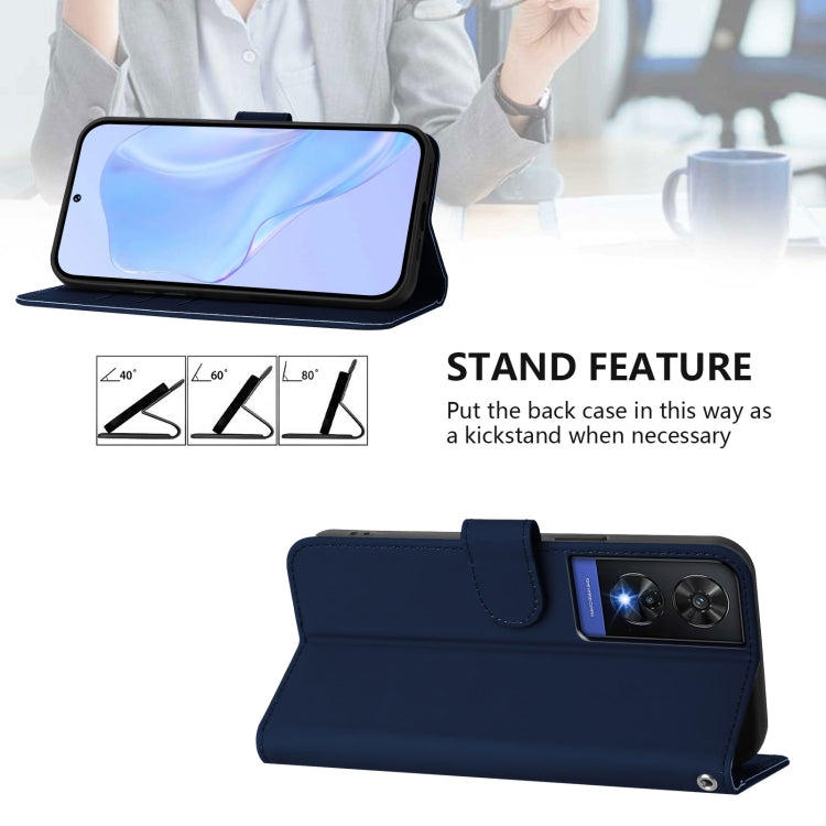 For TCL 505 Skin Feel Solid Color Leather Phone Case with Lanyard