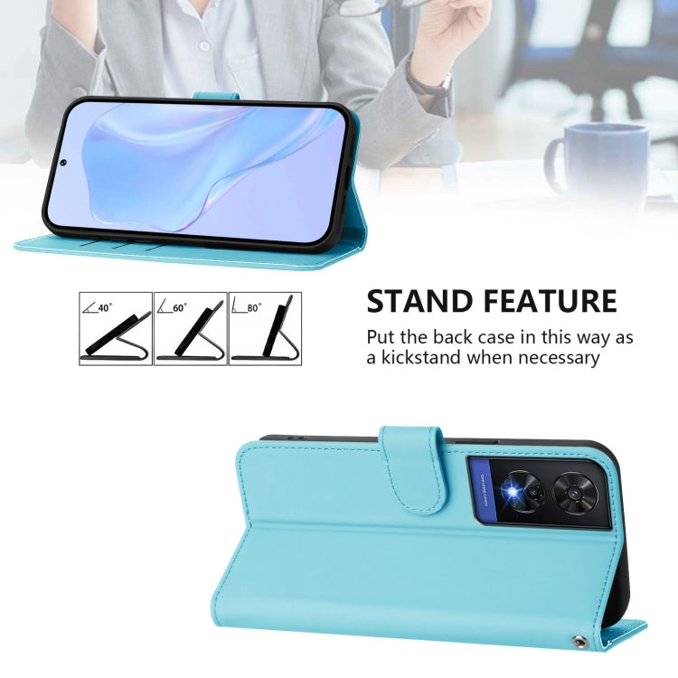 For TCL 505 Skin Feel Solid Color Leather Phone Case with Lanyard