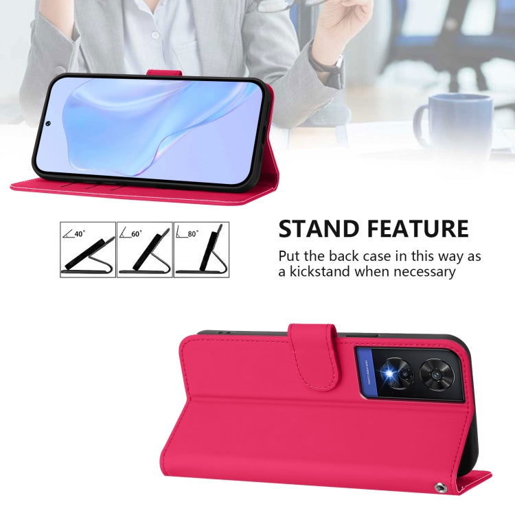 For TCL 505 Skin Feel Solid Color Leather Phone Case with Lanyard
