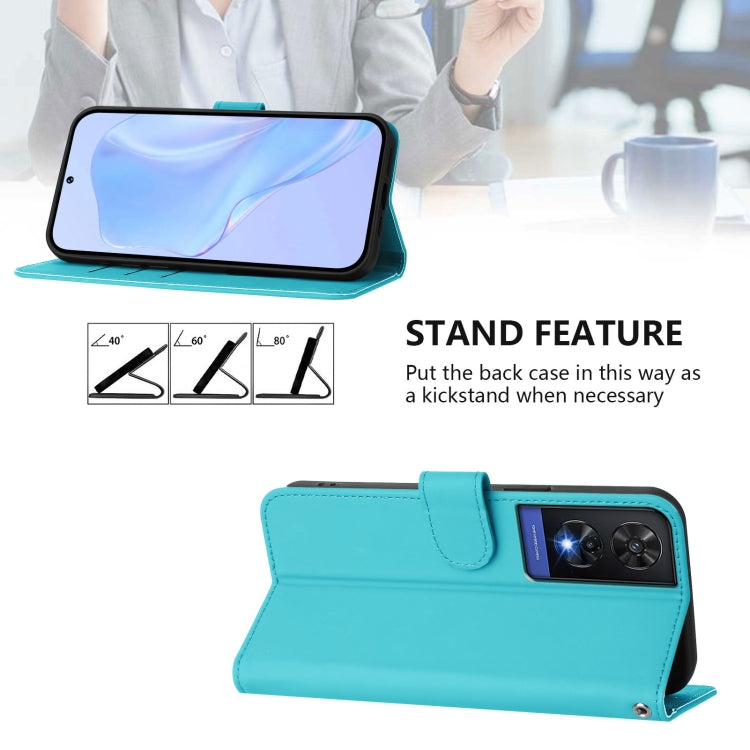 For TCL 505 Skin Feel Solid Color Leather Phone Case with Lanyard