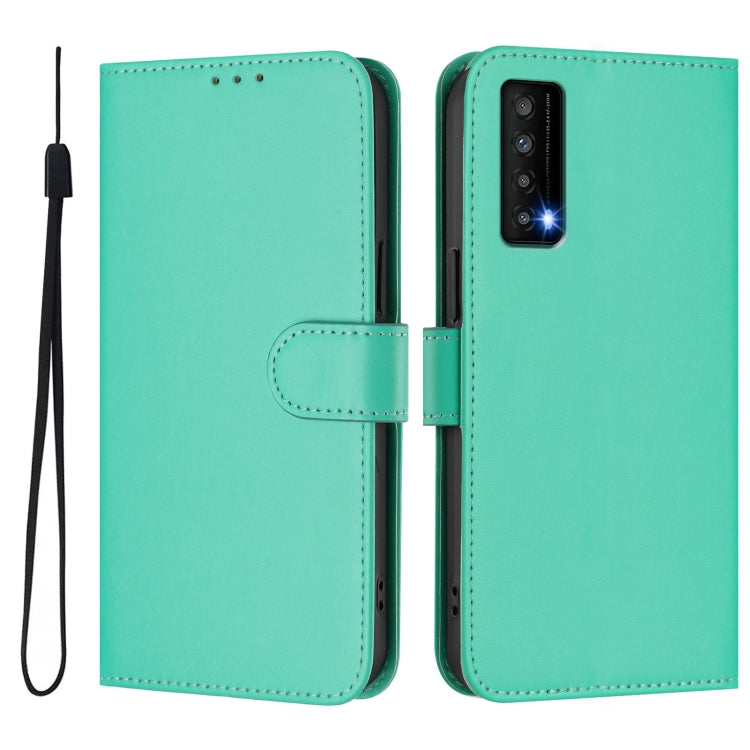 For TCL Stylus Skin Feel Solid Color Leather Phone Case with Lanyard
