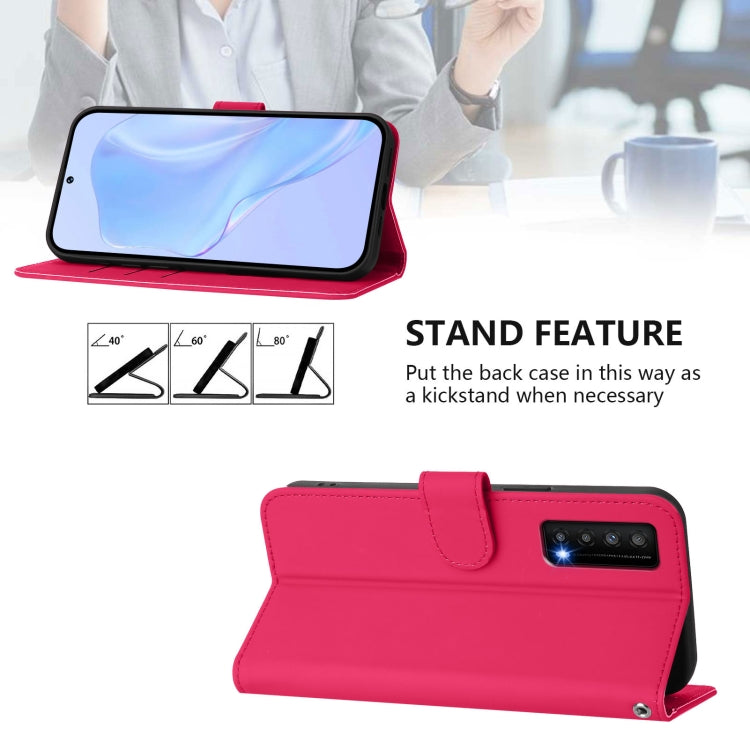 For TCL Stylus Skin Feel Solid Color Leather Phone Case with Lanyard
