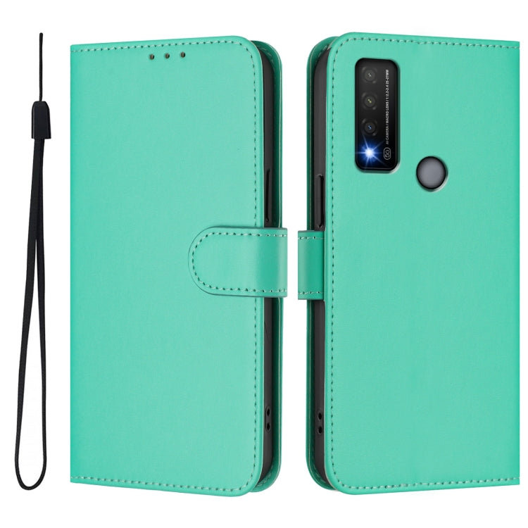 For TCL 20 R 5G Skin Feel Solid Color Leather Phone Case with Lanyard