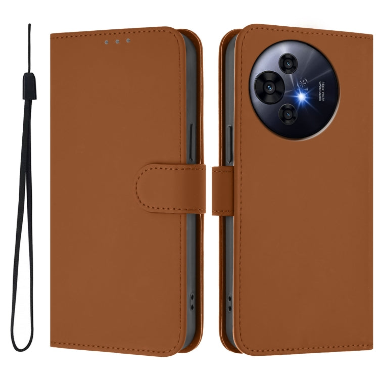 For TCL 50 Pro NxtPaper Skin Feel Solid Color Leather Phone Case with Lanyard