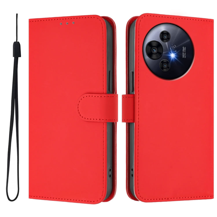 For TCL 50 Pro NxtPaper Skin Feel Solid Color Leather Phone Case with Lanyard