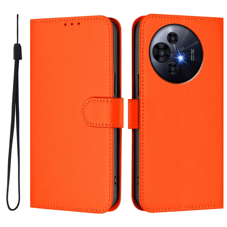 For TCL 50 Pro NxtPaper Skin Feel Solid Color Leather Phone Case with Lanyard