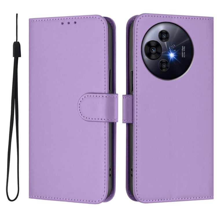 For TCL 50 Pro NxtPaper Skin Feel Solid Color Leather Phone Case with Lanyard