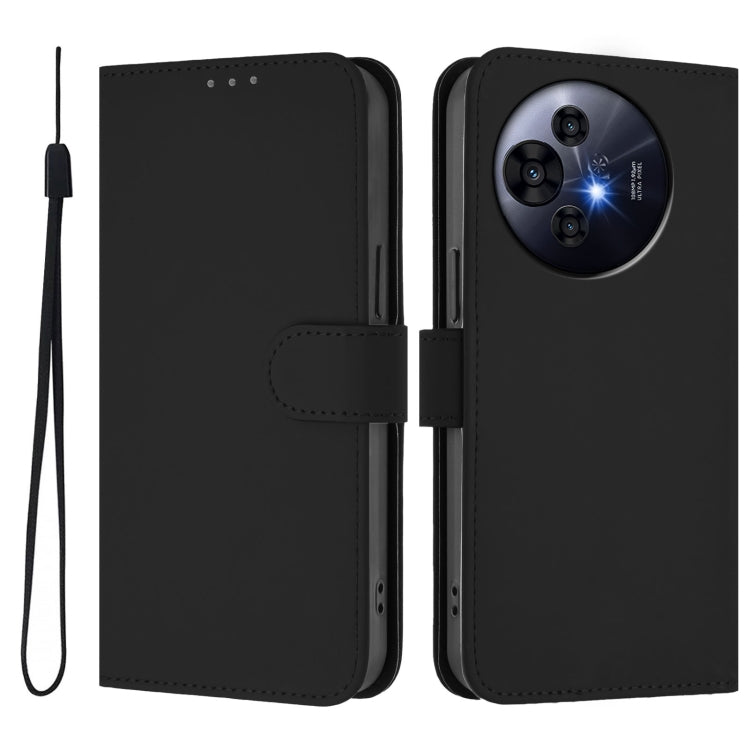 For TCL 50 Pro NxtPaper Skin Feel Solid Color Leather Phone Case with Lanyard