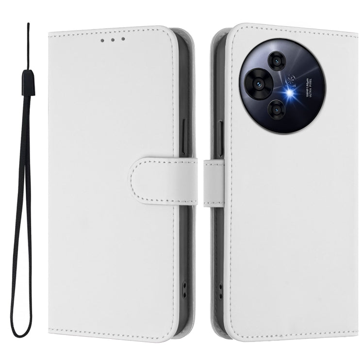 For TCL 50 Pro NxtPaper Skin Feel Solid Color Leather Phone Case with Lanyard