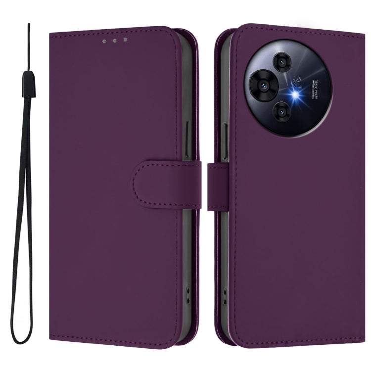 For TCL 50 Pro NxtPaper Skin Feel Solid Color Leather Phone Case with Lanyard