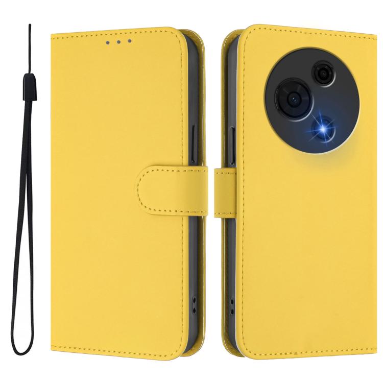 For TCL 60 NxtPaper Skin Feel Solid Color Leather Phone Case with Lanyard