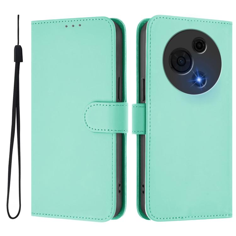 For TCL 60 NxtPaper Skin Feel Solid Color Leather Phone Case with Lanyard
