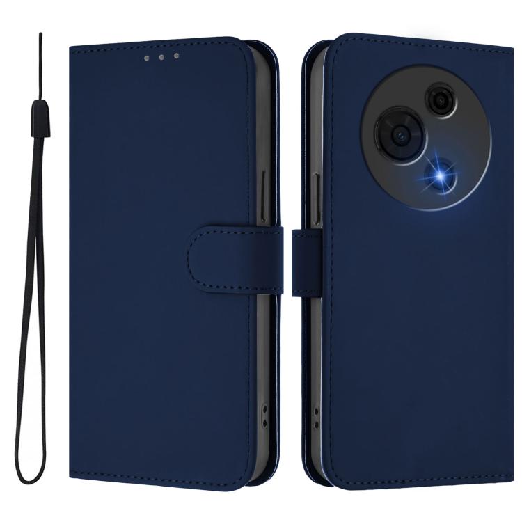 For TCL 60 NxtPaper Skin Feel Solid Color Leather Phone Case with Lanyard