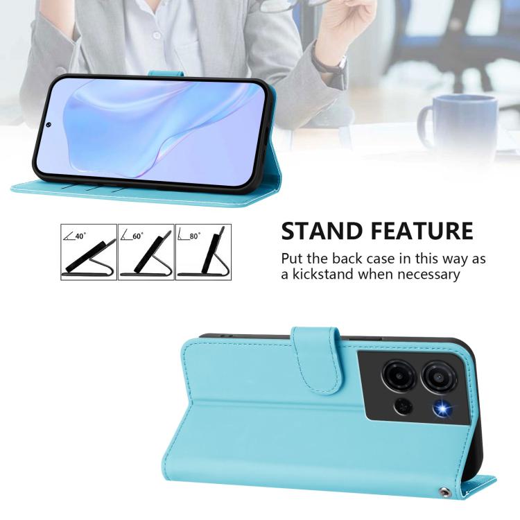 For TCL K32 5G / K33 5G Skin Feel Solid Color Leather Phone Case with Lanyard