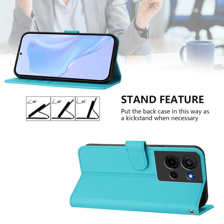 For TCL K32 5G / K33 5G Skin Feel Solid Color Leather Phone Case with Lanyard
