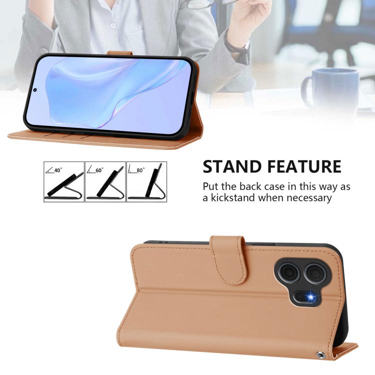 For TCL Nxtpaper 70 Pro 5G Skin Feel Solid Color Leather Phone Case with Lanyard