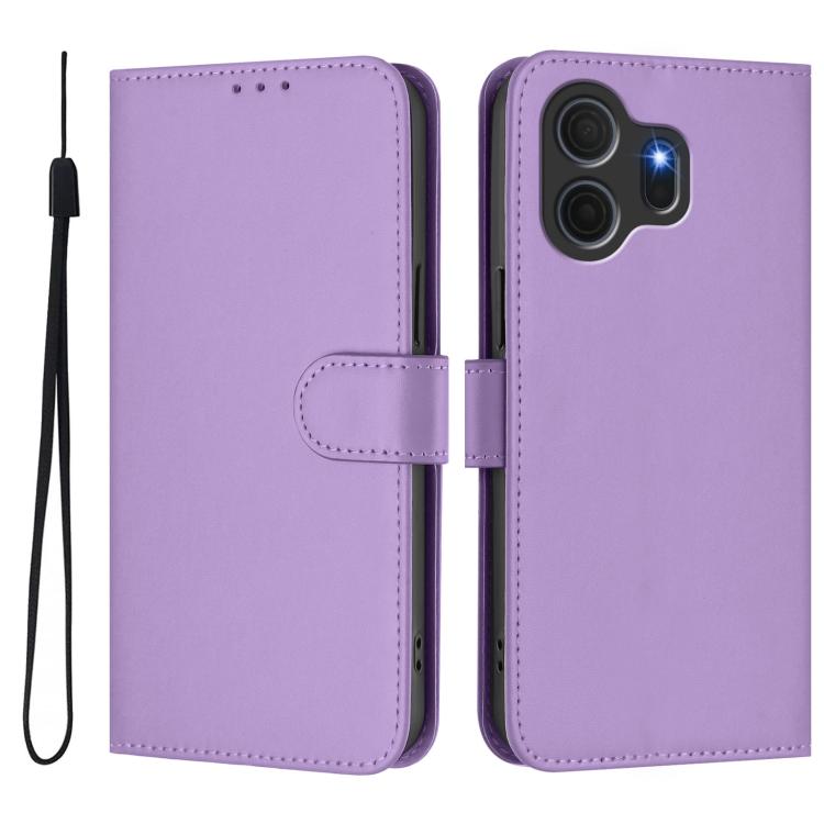 For TCL Nxtpaper 70 Pro 5G Skin Feel Solid Color Leather Phone Case with Lanyard