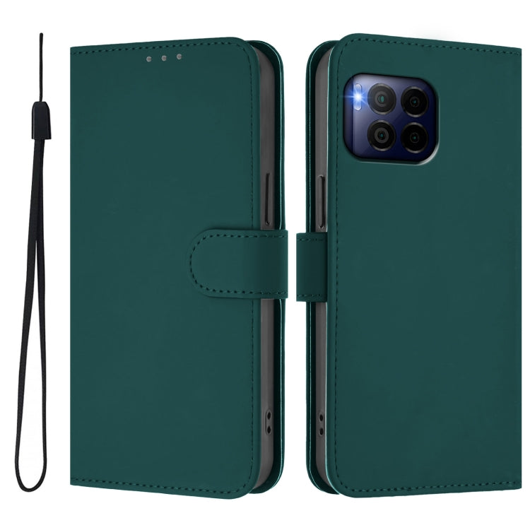 For T-Mobile Revvl 7 Pro 5G Skin Feel Solid Color Leather Phone Case with Lanyard