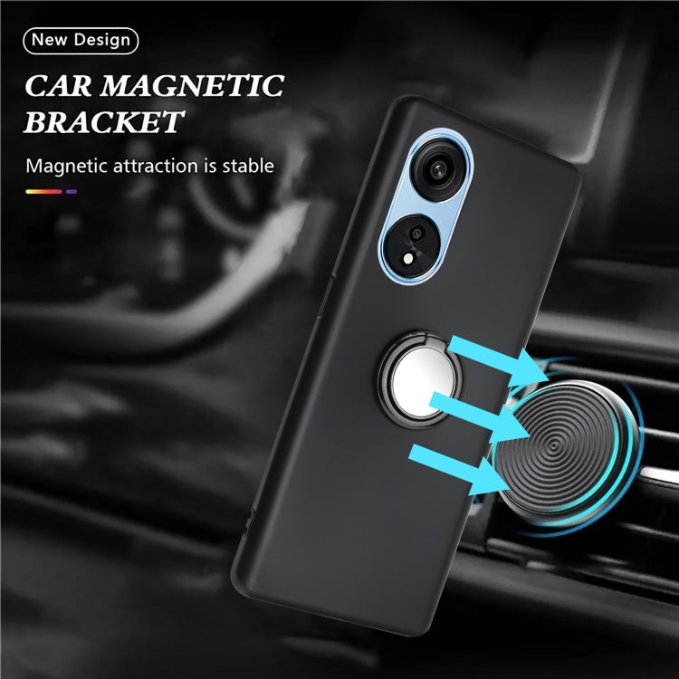 For OPPO A1 Pro / Reno8 T 5G Matte Ring Holder TPU Phone Case