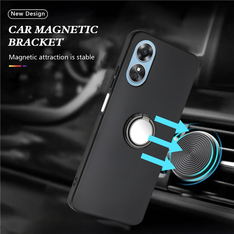 For OPPO A18 / A38 Matte Ring Holder TPU Phone Case