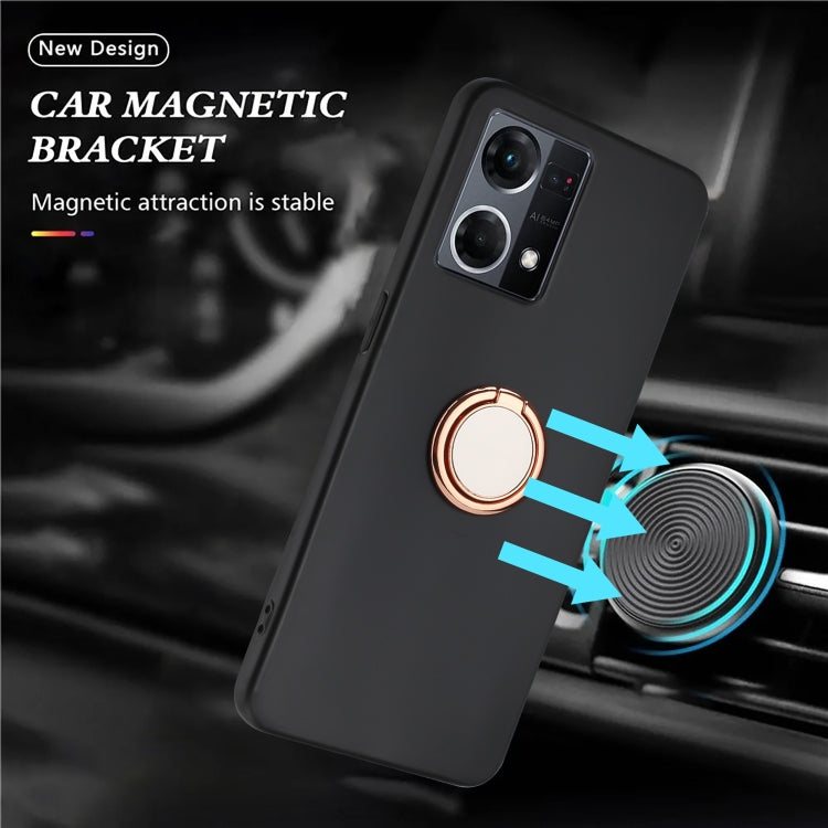 For OPPO Reno8 4G / Reno8 Lite / Reno7 Matte Ring Holder TPU Phone Case