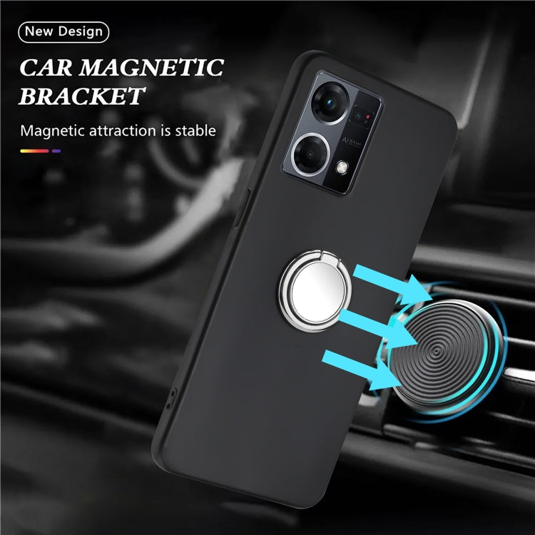 For OPPO Reno8 4G / Reno8 Lite / Reno7 Matte Ring Holder TPU Phone Case
