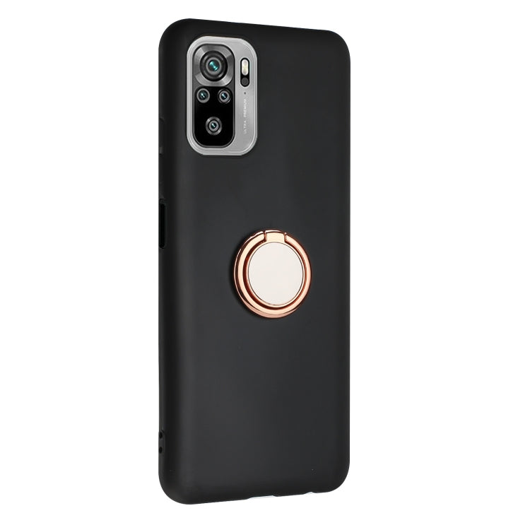 For Redmi Note 10 4G / Xiaomi Poco M5s Matte Ring Holder TPU Phone Case
