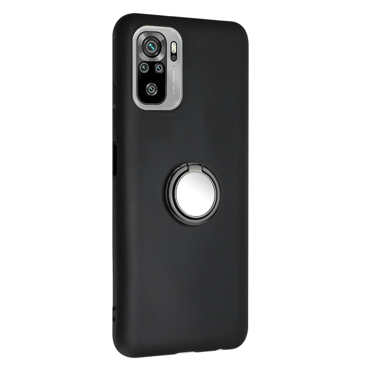 For Redmi Note 10 4G / Xiaomi Poco M5s Matte Ring Holder TPU Phone Case