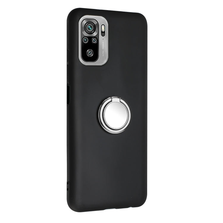 For Redmi Note 10 4G / Xiaomi Poco M5s Matte Ring Holder TPU Phone Case