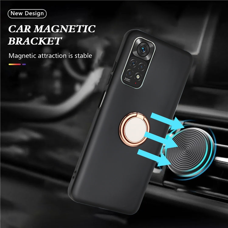 For Redmi Note 11 / Note 11S / Note 12S Matte Ring Holder TPU Phone Case
